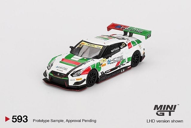 Mini GT Modeliukas 1/64 2018 Nissan GT-R (R35) GT3 #23 KCMG Fia GT World Cup Macau, white/red/green