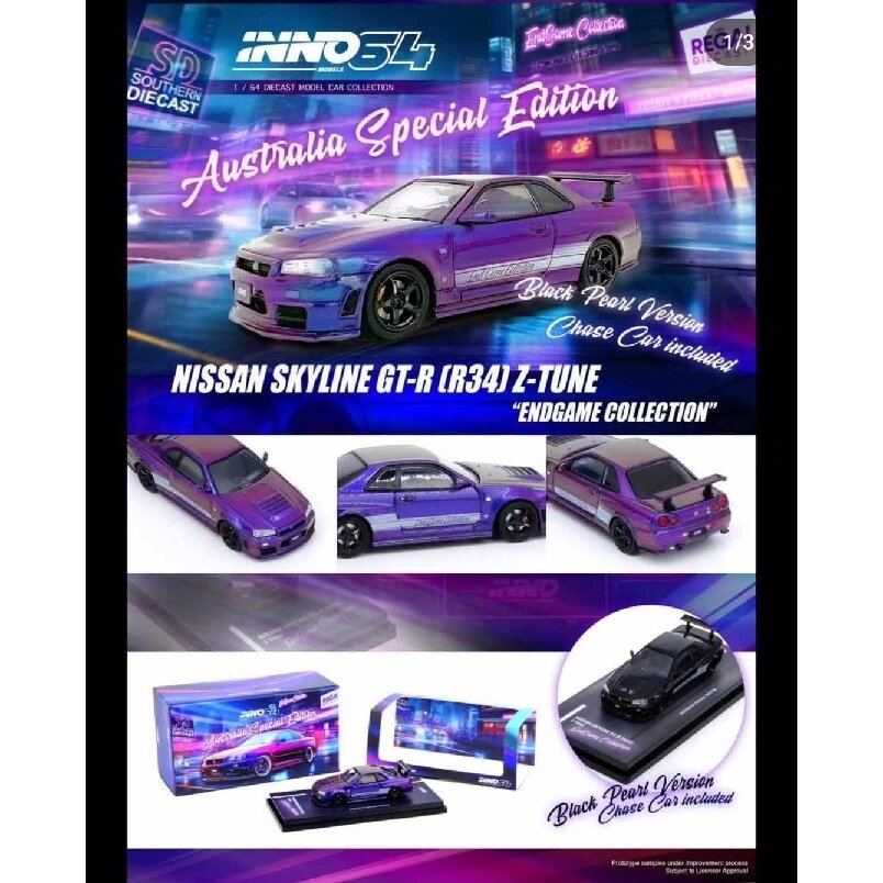 Inno64 Modeliukas Nissan Skyline GT-R (R34) Z-Tune *Endgame* Australia Special Edition, purple