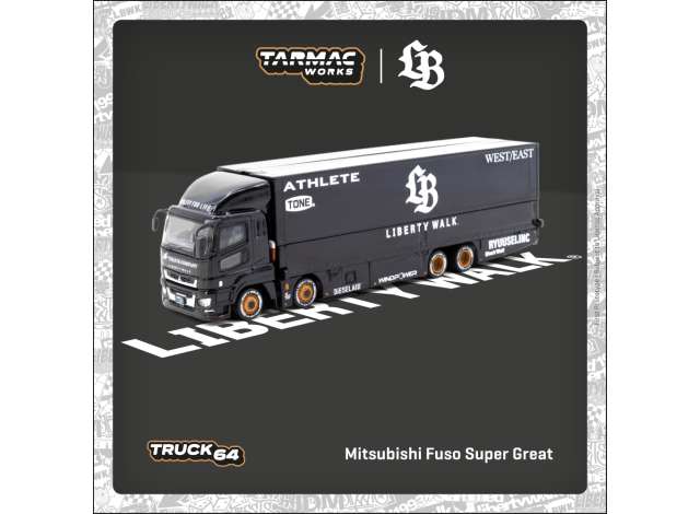 PRE-ORD3R Tarmac Modeliukas 1/64 Mitsubishi Fuso Super Great *LB-TRUCKS*, black/white