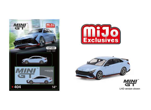 PRE-ORD3R Mini GT Modeliukas Hyundai Elantra N, performance blue