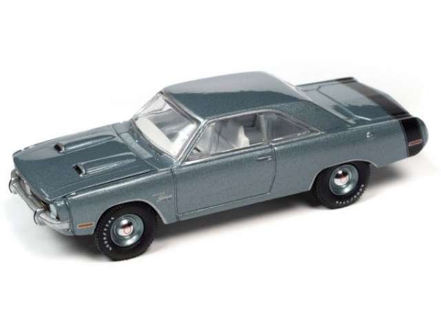 PRE-ORD3R Auto World Modeliukas 1971 Dodge Dart Swinger 340 Special, light gunmetal poly with black rear stripe