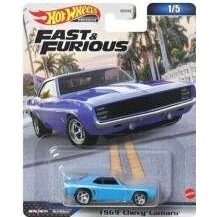 Hot Wheels Premium Fast and Furious Modeliukas 1969 Chevrolet Camaro, blue 1/5 (yra sandėlyje)