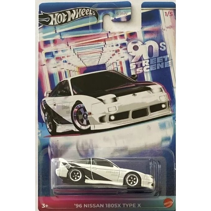 Hot Wheels Mainline 90s Street Scene Set Modeliukas 1996 Nissan 180SX Type X (yra Sandėlyje)
