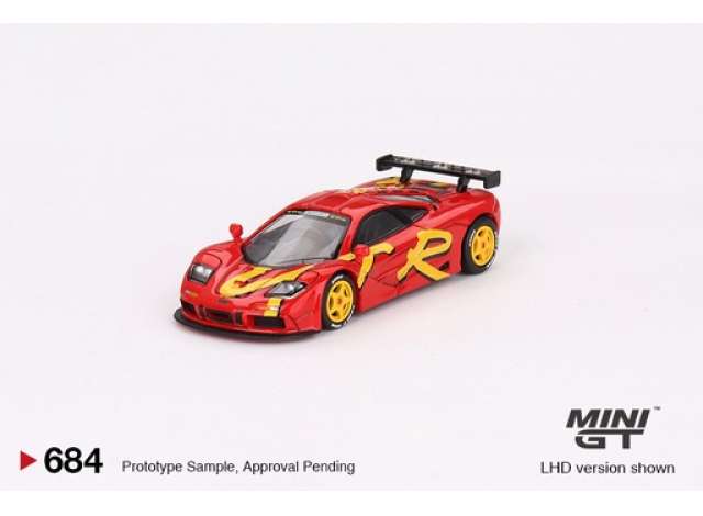 Mini GT Modeliukas 1996 McLaren F1 GTR Presentation, red/yellow