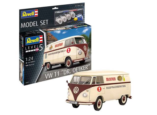 Revell - Germany Surenkamas modeliukas 1/24 Volkswagen T1 Bus *Dr. Oetker*, plastic modelkit including paint & glue.