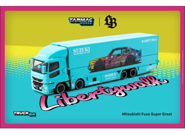 PRE-ORD3R Tarmac Modeliukas 1/64 Mitsubishi Fuso Super Great *LB-TRUCKS*, blue