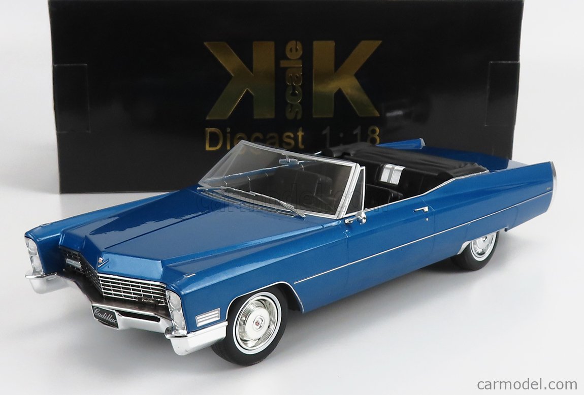 KK Scale Modeliukas 1/18 1967 Cadillac DeVille Convertible, blue metallic