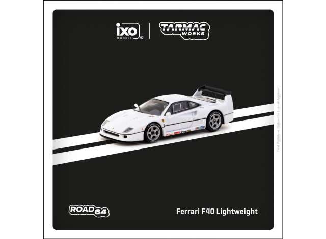Tarmac Modeliukas 1/64 Ferrari F40 Lightweight, white (yra Sandėlyje)
