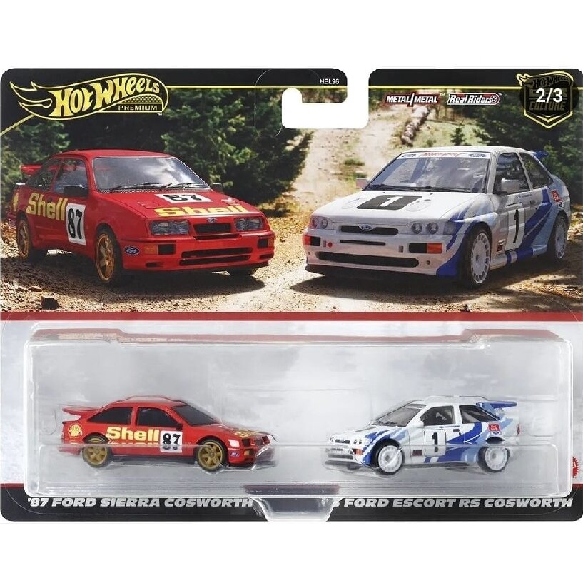 Hot Wheels Premium 2-pack Modeliukas 1993 Ford Escort RS Cosworth & 1987 Ford Sierra Cosworth