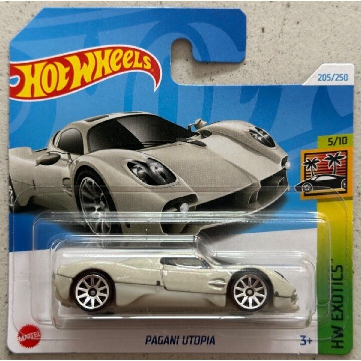 Hot Wheels Mainline Modeliukas Pagani Utopia Silver Short card