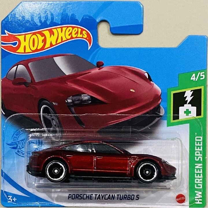 Hot Wheels Mainline Modeliukas Porsche Taycan Turbo S dark red