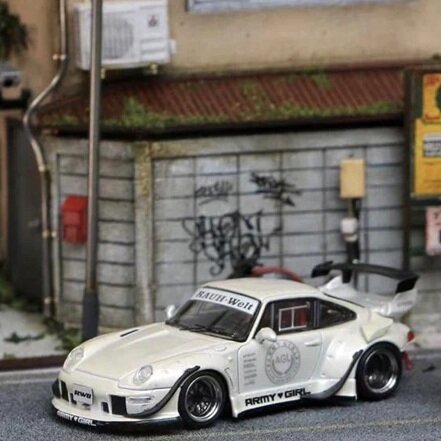 PRE-ORD3R Street Weapon Modeliukas 1/64 Porsche RWB 993, white