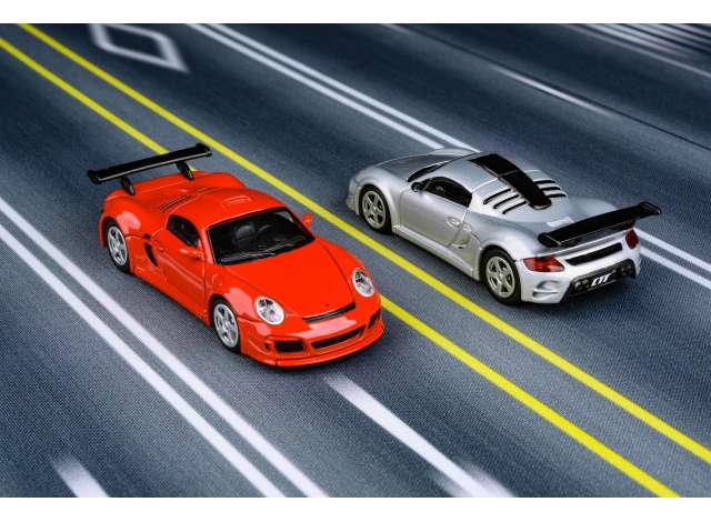 PRE-ORD3R Para64 Modeliukas 2012 RUF CTR3 Clubsport, silver left hand drive (cars in a deluxe Acrylic window box)