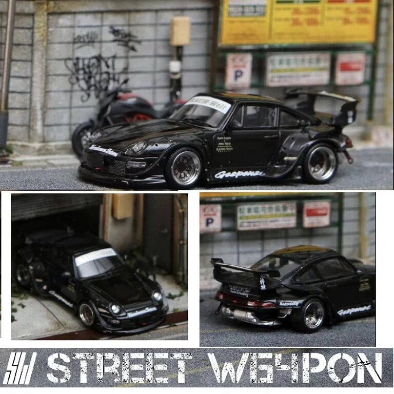 PRE-ORD3R Street Weapon Modeliukas 1/64 Porsche RWB 993, black