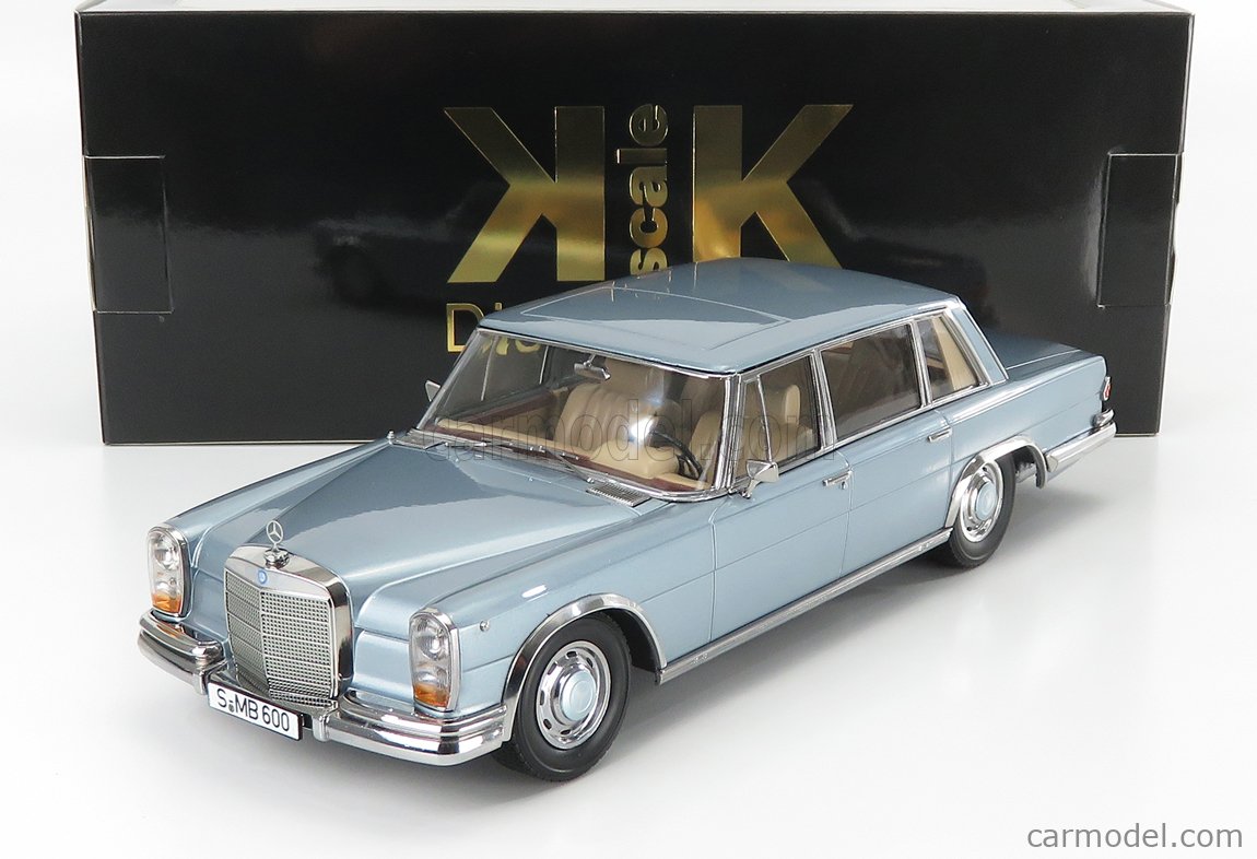 PRE-ORD3R KK Scale Modeliukas 1/18 1963 Mercedes Benz 600 SWB W100, light blue metallic