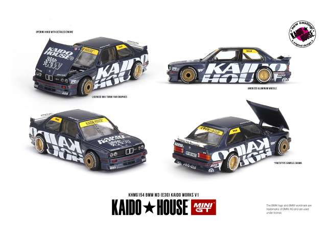 Mini GT Modeliukas 1/64 1989 BMW M3 (E30) Kaido Works, blue