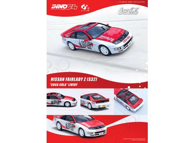 Inno64 Modeliukas Nissan Fairlady Z (S32) *Coca Cola* Livery, red/white