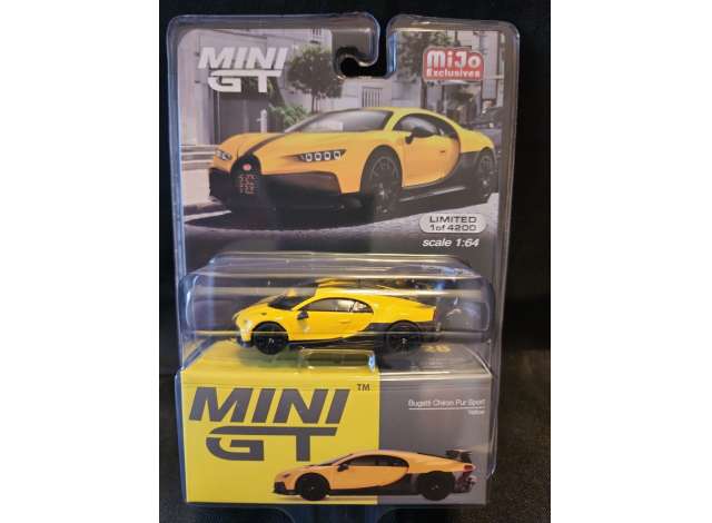 Mini GT Modeliukas Bugatti Chiron Pur Sport, yellow