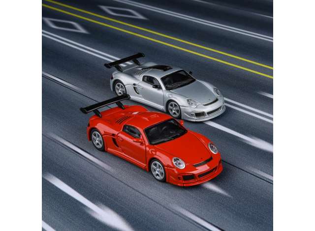 PRE-ORD3R Para64 Modeliukas 1/64 2012 RUF CTR3 Clubsport, red left hand drive (cars in a deluxe Acrylic window box)
