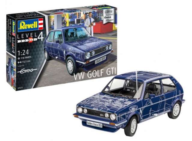 Revell - Germany Surenkamas modeliukas 1/24 Volkswagen Golf 1 GTI *Builders Choice*, plastic modelset