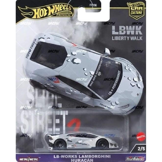 Hot Wheels Premium Slide Street 2 2024 Modeliukas LB-Works Lamborghini Huracan, grey 2/5 (yra Sandėlyje)