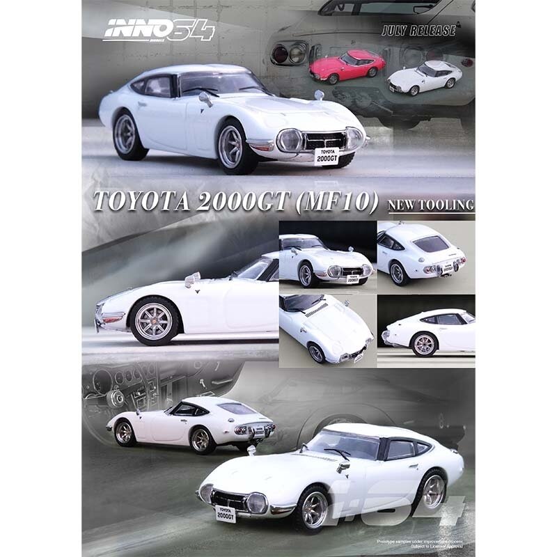 Inno64 Modeliukas Toyota 2000GT, pagasus white