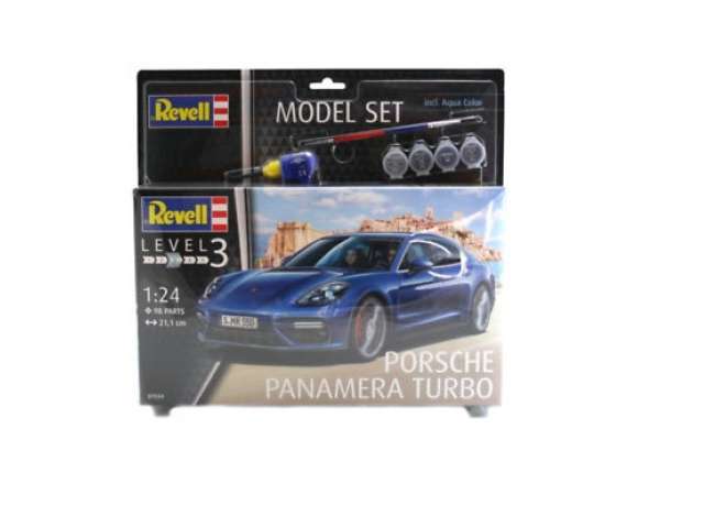 Revell - Germany Surenkamas modeliukas 1/24 Model Set Porsche Panamera Turbo, Level 3 plastic modelkit