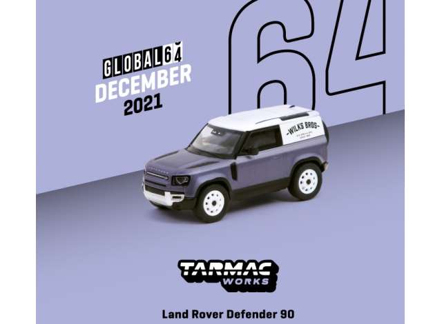 PRE-ORD3R Tarmac Modeliukas 1/64 Land Rover Defender 90, matt blue-grey