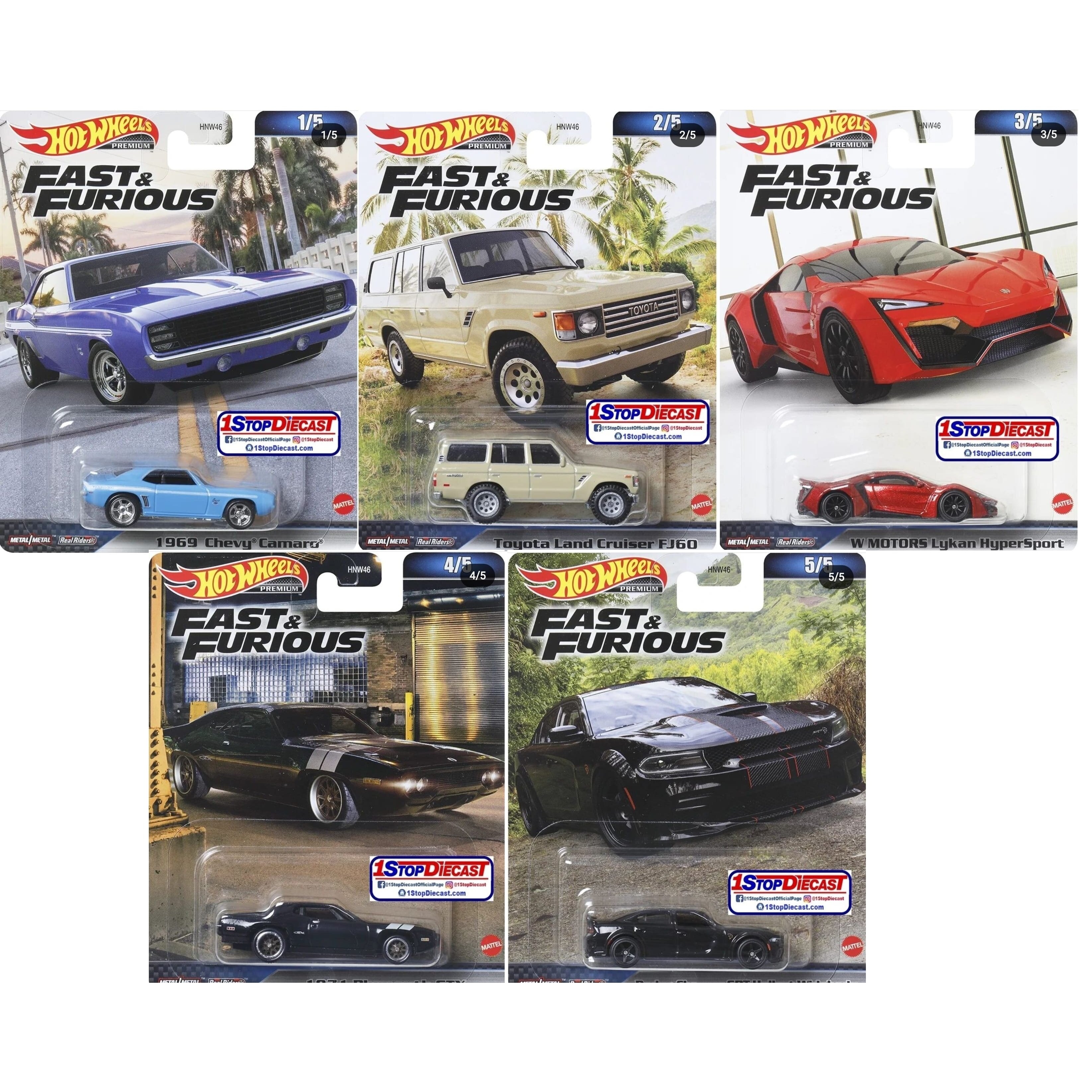 Hot Wheels Premium Modeliukas Fast & the Furious Assortment