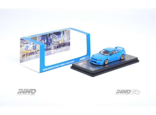 Inno64 Modeliukas 1/64 Nissan Skyline GT-R (R33) Pandem Rocket Bunny, blue (yra Sandėlyje)