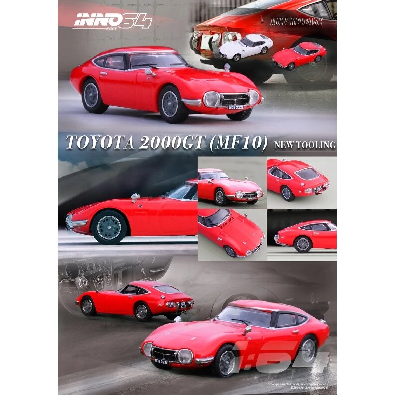 PRE-ORD3R Inno64 Modeliukas Toyota 2000GT, solar red