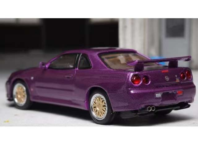 PRE-ORD3R Stance Hunters Modeliukas 1/64 Nissan R34 V-Spec, purple