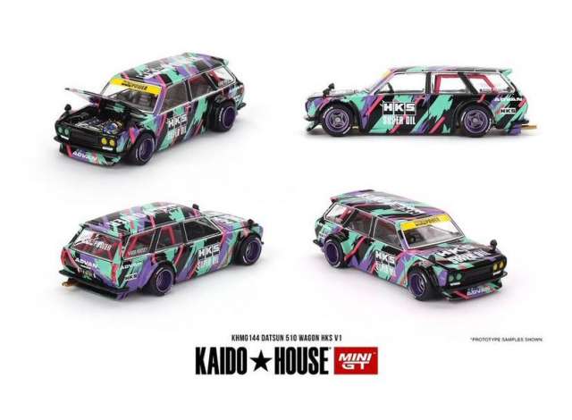 Mini GT Modeliukas 1/64 1969 Datsun 510 Wagon HKS V1 Kaido House, various (yra Sandėlyje)