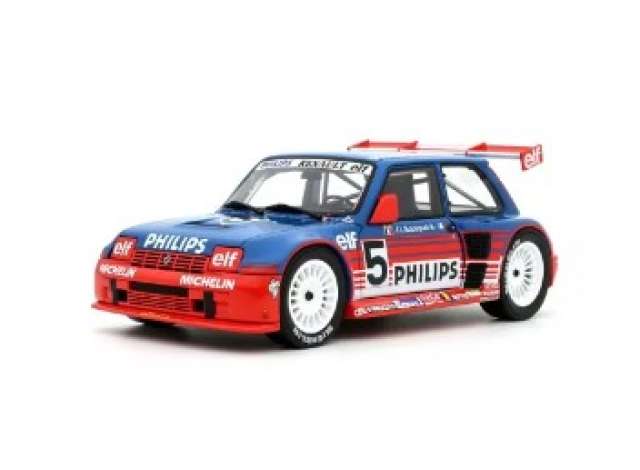 PRE-ORD3R OttO Miniatures Modeliukas 1/18 1987 Renault 5 Super Production White *Resin series*,  red/blue