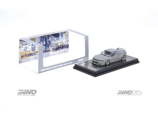 Inno64 Modeliukas 1/64 Nissan Skyline GT-R (R33) Pandem Rocket Bunny, cement grey matt (yra Sandėlyje)
