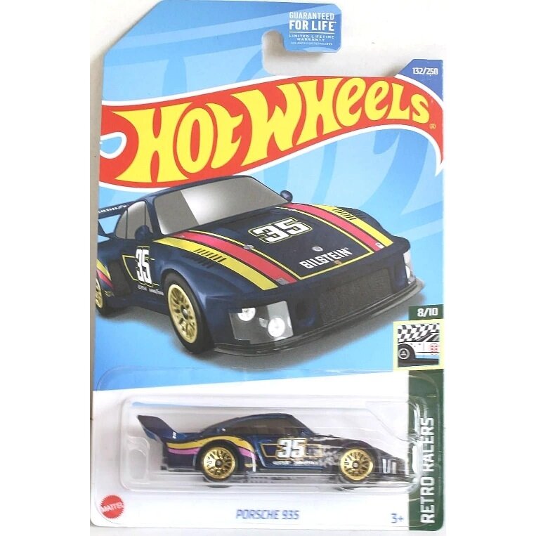 Hot Wheels Mainline Modeliukas Porsche 935 Blue Long card