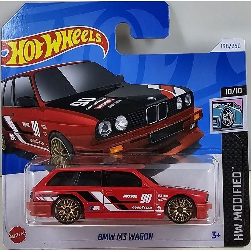 KORTELĖ 8/10!!!   Hot Wheels Mainline Modeliukas BMW M3 Wagon red E36 Short Card (yra Sandėlyje)
