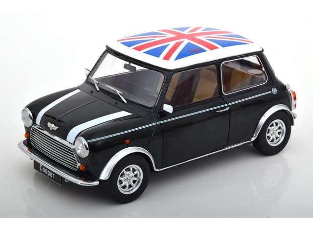 KK Scale Modeliukas 1/12 Mini Cooper with Union Jack, green/white