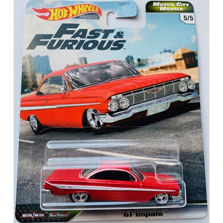 Hot Wheels Premium Fast Furious Modeliukas 61 Impala red
