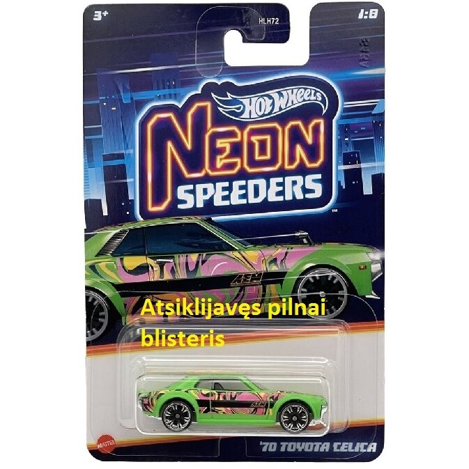 Hot Wheels Neon Speedsters Modeliukas 1970 Toyota Celica (atsiklijavęs blisteris) (yra Sandėlyje)