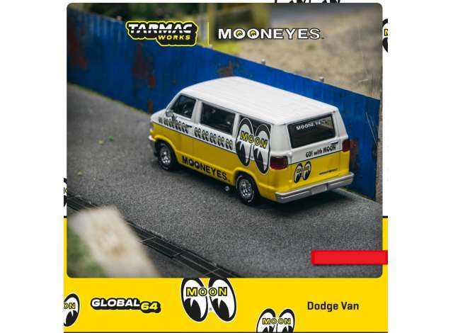 PRE-ORD3R Tarmac Works Modeliukas Dodge Van *Mooneyes*, white/yellow