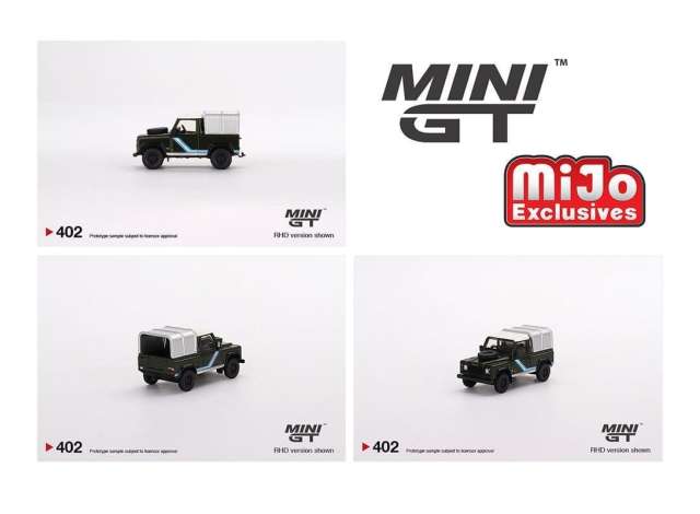 PRE-ORD3R Mini GT Modeliukas 1/64 Land Rover Defender 90 Pickup, bronze green