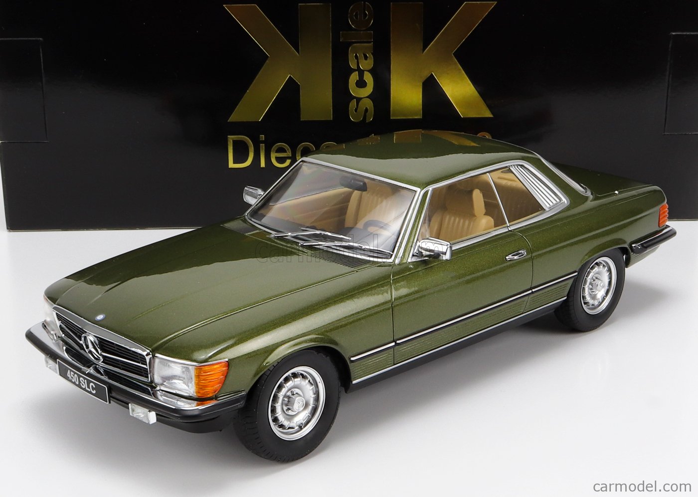PRE-ORD3R KK Scale Modeliukas 1/18 1973 Mercedes 450 SLC C107, green metallic
