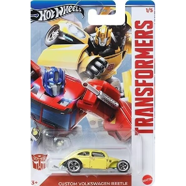 Hot Wheels Mainline Transformers Modeliukas Custom Volkswagen Beetle, yellow (yra Sandėlyje)