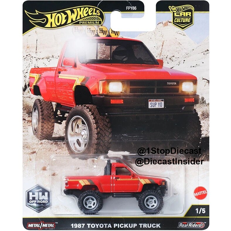 Hot Wheels Premium Off Road Modeliukas 1987 Toyota pick-up Truck (yra Sandėlyje)