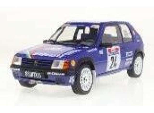 PRE-ORD3R Solido Modeliukas 1/18 1990 #24 Peugeot 205 Rally pts Tour de Corse, purple/white