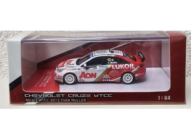 PRE-ORD3R Pop Race Modeliukas 1/64 Chevrolet Cruze WTCC #12 Macau Livery Yvan Muller 2013, white/red
