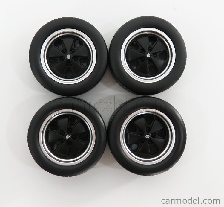 PRE-ORD3R KK Scale Ratų komplektas Porsche 911 Wheel and Tyre Set, black/chrome