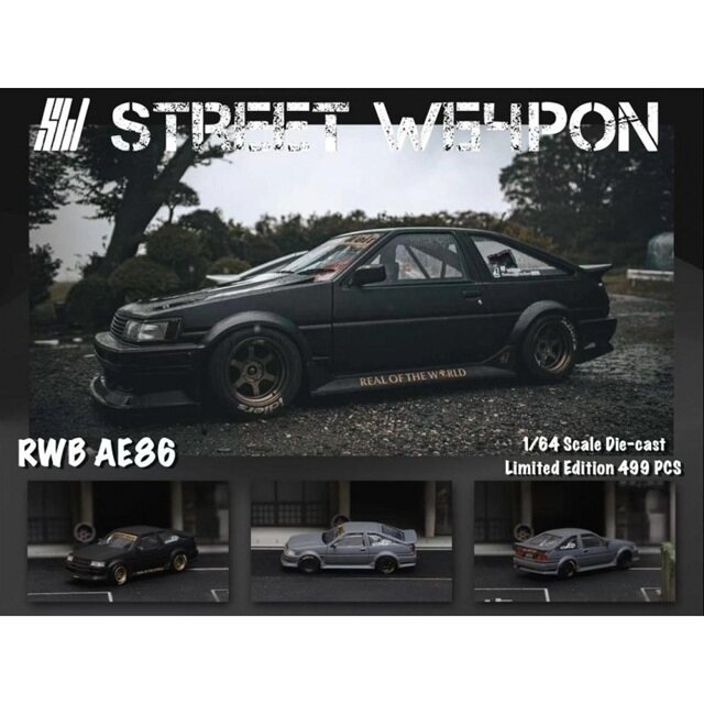 PRE-ORD3R Street Weapon Modeliukas 1/64 Toyota AE86, black