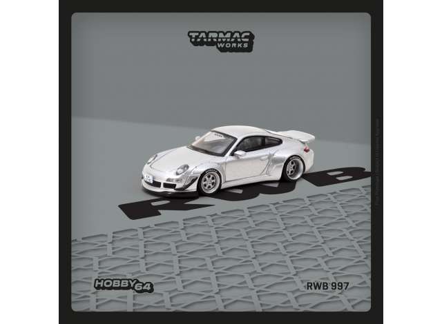 Tarmac Modeliukas 1/64 Porsche RWB 997 *Abu Dhabi*, silver (yra Sandėlyje)